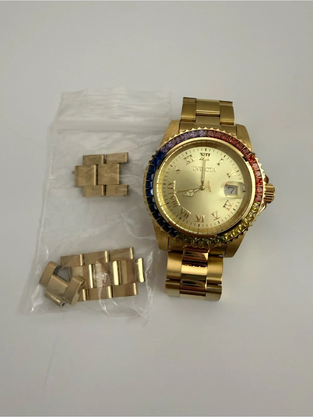 Invicta Gold Tone Rainbow Crystal Women’s Watch Limited Edition